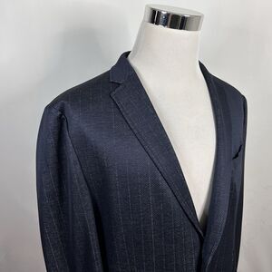 NWT Vince Camuto XL Sport Coat Navy Blue Striped Two Button Double Vented